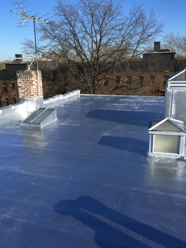 A recent roof coating job in the  area