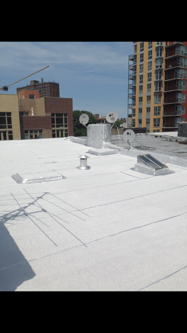 A recent roof coating job in the  area
