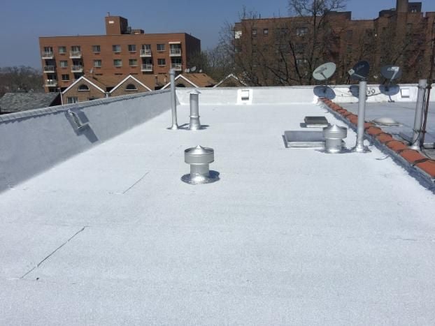 A recent roof coating job in the  area